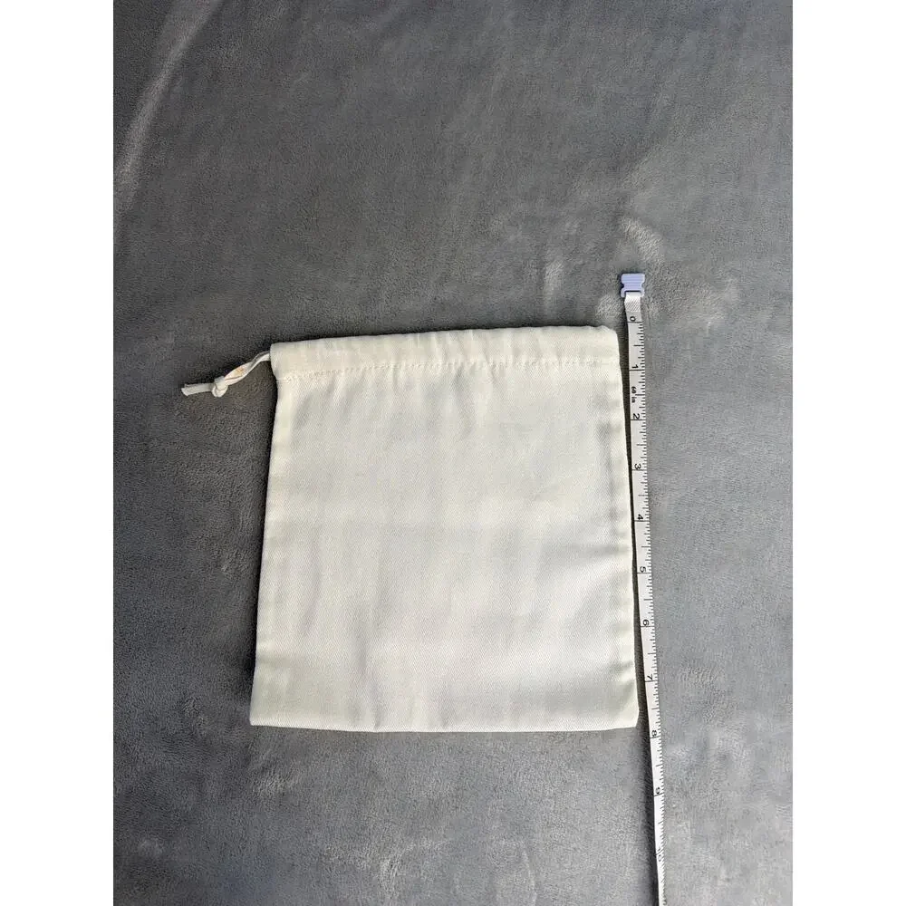 Ferragamo Cream Cotton Dust Bag Drawstring Small Belt Wallet Jewelry 8x8